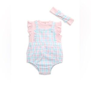 NWT LITTLE ME Baby Girl's 3-Piece Tee, Bodysuit & Headband Set- Size 6M